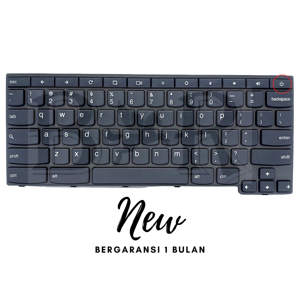 KEYBOARD LENOVO CHROMEBOOK YOGA 11E 3rd BLACK WITH FRAME (TOMBOL POWER)