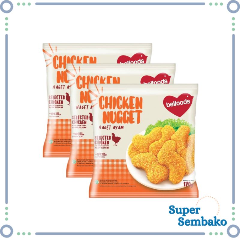 FROZEN FOOD MAKANAN BEKU CHICKEN NUGGET / NAGET AYAM BELFOODS 170g