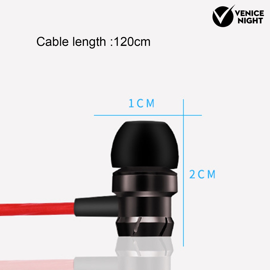 (VNEP) (Berkabel) Earphone In-ear Heavy Bass Metal Line Control Headphone Headset dengan Mic untuk Gaming