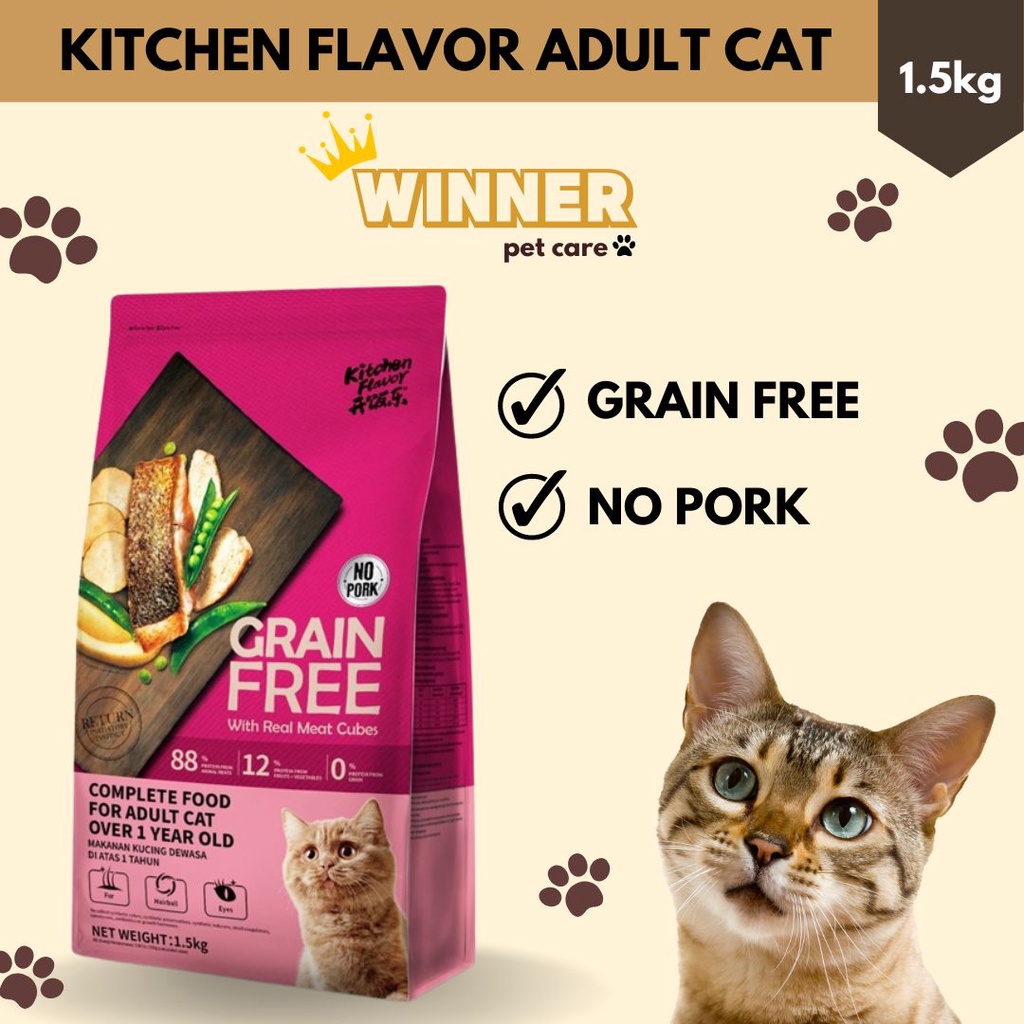 Kitchen Flavor Grain Free Adult Cat Food Freshpack 1.5kg