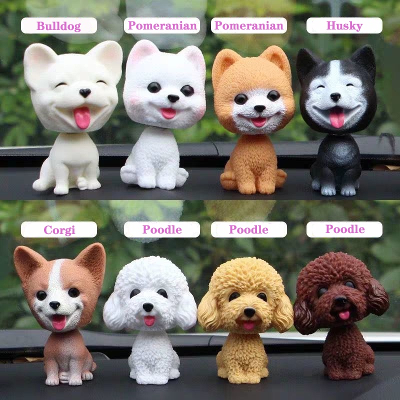 Mainan Goyang Dashboard Mobil Bentuk Anjing Teddy Lucu