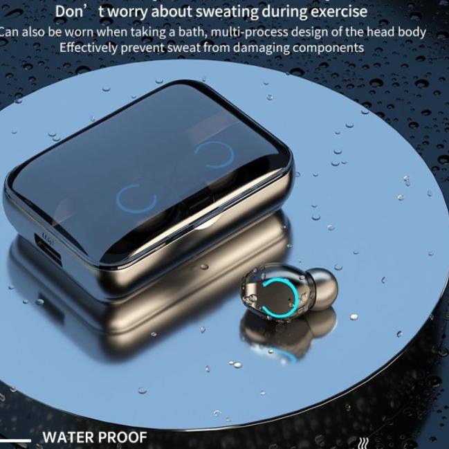 F9 Headset Bluetooth 5.0 Earphone Wireless TWS 9D Stereo Sentuhan - F9-47 3000MAH