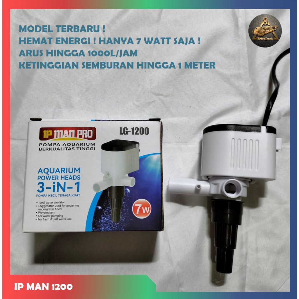 PROMO MURAH POMPA AIR AQUARIUM IP MAN IP-1200 NAIK 1 METER FILTER AQUARIUM KECIL POMPA AIR HIDROPONIK AQUARIUM FILTER AQUARIUM MINI POMPA AQUARIUM KECIL POMPA AQUARIUM MINI POMPA AQUARIUM HEMAT ENERGY POMPA AQUARIUM LOW WATT