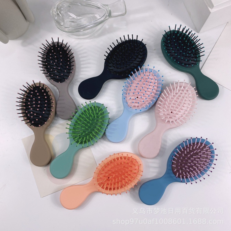 T&amp;Y Sisir Gagang Anak Pastel Bentuk Oval Anti Kusut Warna Pastel Bahan Silikon Murah