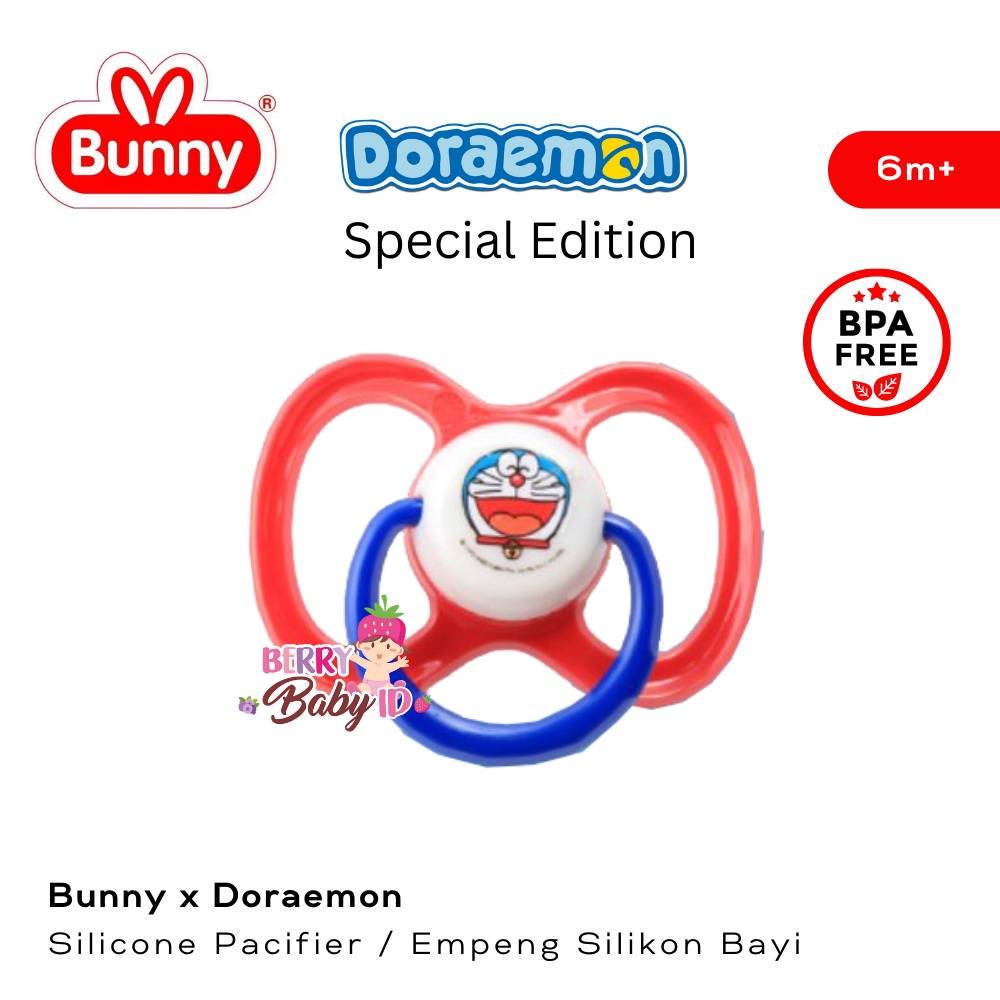 Lusty Bunny Doraemon Pacifier Soother Silicone Empeng Bayi Silikon 6m+ Berry Mart