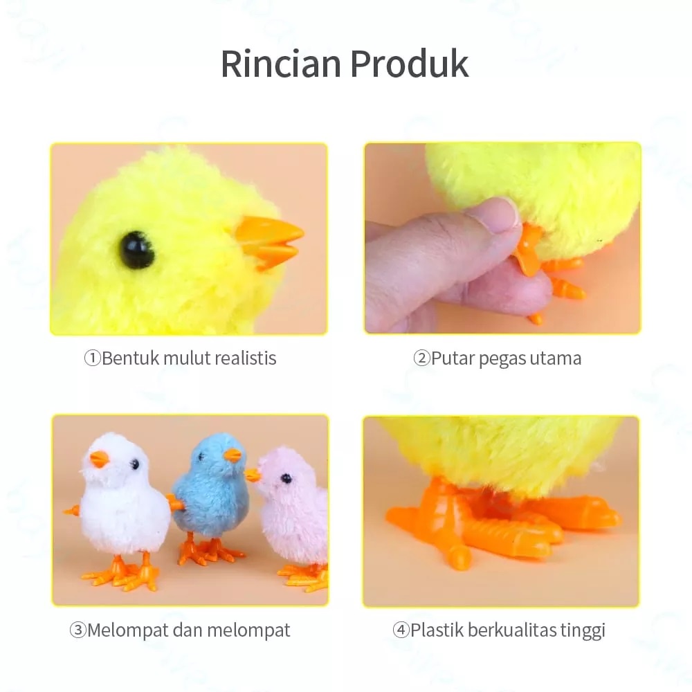 Mainan Anak Ayam Itik Berjalan Model Putar Plush Bayi Toy Animal Hewan Lucu Gerak