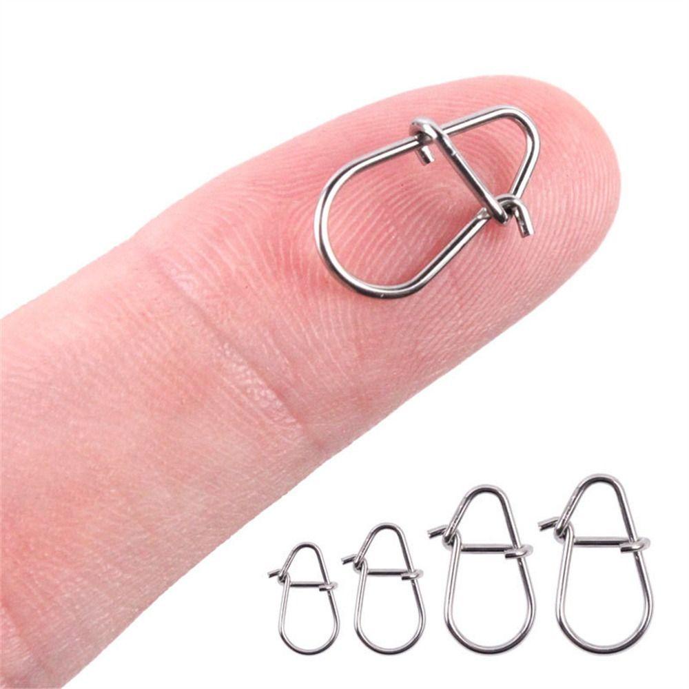 Lanfy Konektor Umpan Putar 100Pcs Fishing Tackle Fish Alat Stainless Steel Lock Snap Connector Pesca Fishing Hooked Snap Pin