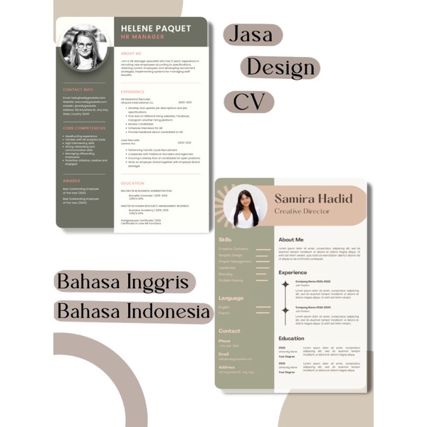 

JASA DESAIN CV - ATS/KREATIF. Bahasa Inggris/Indonesia