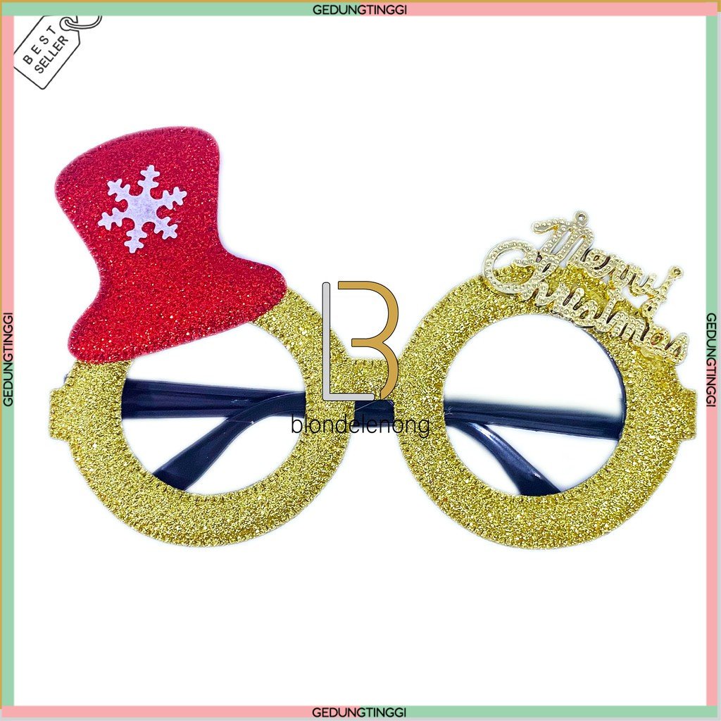 Bingkai Frame Gagang Tangkai Kacamata Tanpa Kaca Transparan Fashion Fasion Photocromic Potokromic Frameless Gaya Tren Anak Pria Cowok Cowo Cewek Wanita Perempuan Aksesoris Asesoris Asesories Motif Pohon Santa Claus Natal Merry Christmas Terbaru Murah