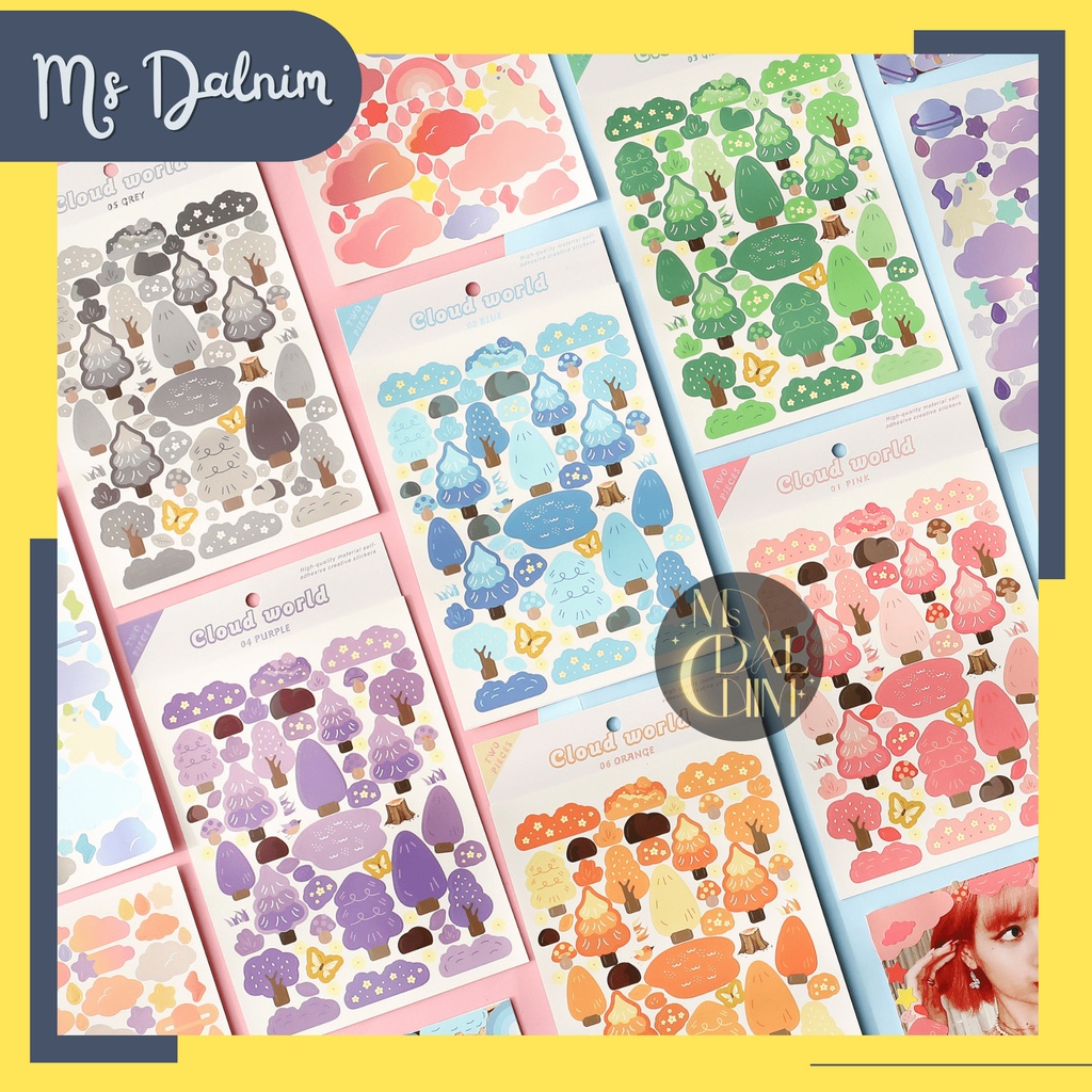 

Stiker Deco Photocard Flowertree (2 Lembar) Aesthetic Anti Air Motif Awan Pohon Lucu Colorful Dekorasi Buku Diari Jurnal / Deco Sticker Kpop Idol PC Toploader HP Cute Jepang Korea Kawaii DIY Diary Planner Journal Scrapbook Craft [ST67]