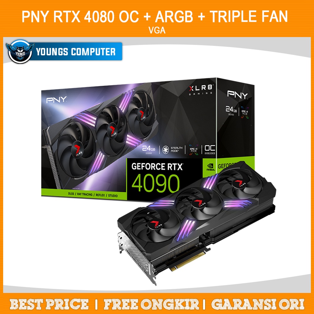 VGA PNY RTX 4090 24GB GDDR6X OC + ARGB + Triple Fan