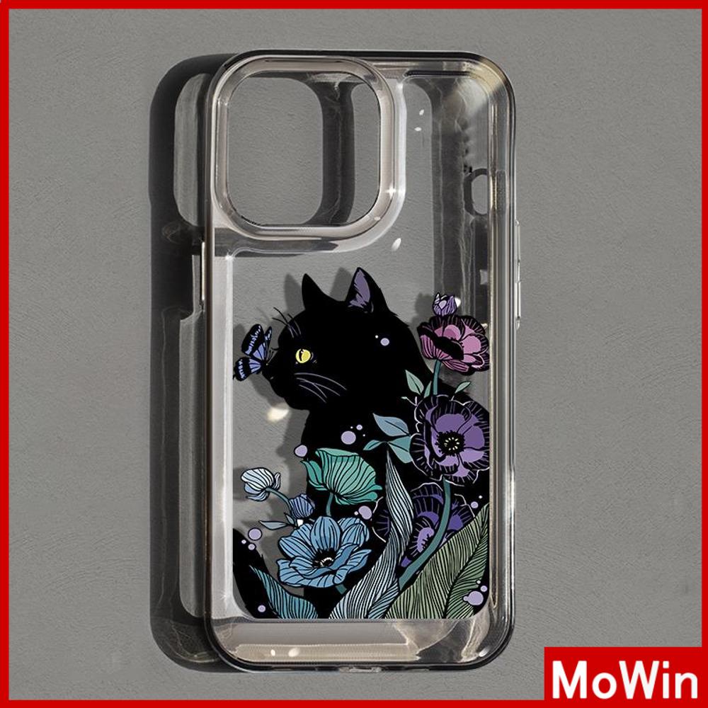 For iPhone 14 Pro Max iPhone Case High Clear Acrylic Hard Case Plating Buttons Shockproof Dark Purple Cat Compatible For iPhone 13 Pro max 12 Pro Max 11 xr 7plus 6splus 8plus