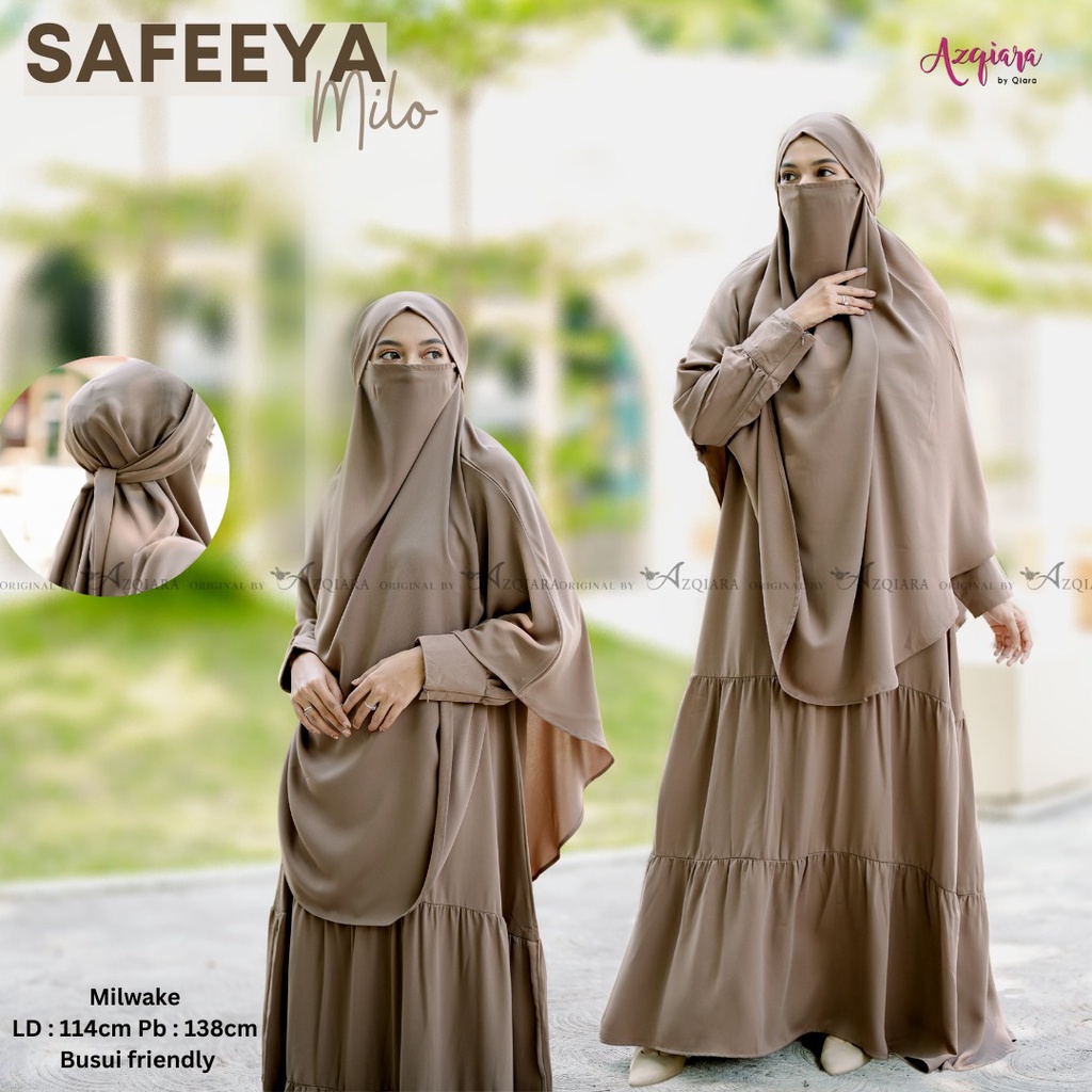 Safeeya Gamis Muslim Cadar Syari Original Produk By Azqiara