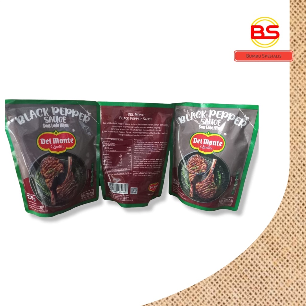 Delmonte BlackPepper Sauce / Delmonte Saus Lada Hitam / Sauce BlackPepper 250gr