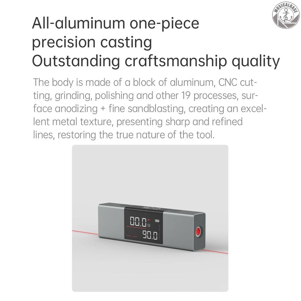 Atuman DUKA LI1 Inclinometer Digital Laser Pengukur Level Kemiringan 360 Derajat Rechargeable° Layar Laser LED Ganda