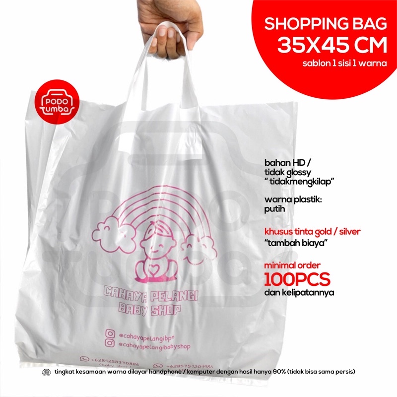 Sablon Plastik Shopping Bag 35x45