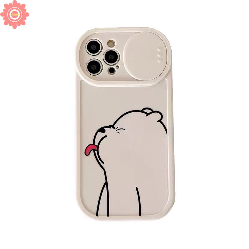 Soft Case Pelindung Lensa Kamera Motif Kartun Beruang Untuk IPhone 13 11 12 Pro Max 7Plus 8Plus XR 7 8 Plus X XS Max 11 Pro Max