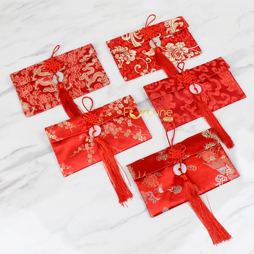 

Angpao Kain Imlek 2026 Dompet Giok Kancing Koin Tebal Vertikal Horizontal