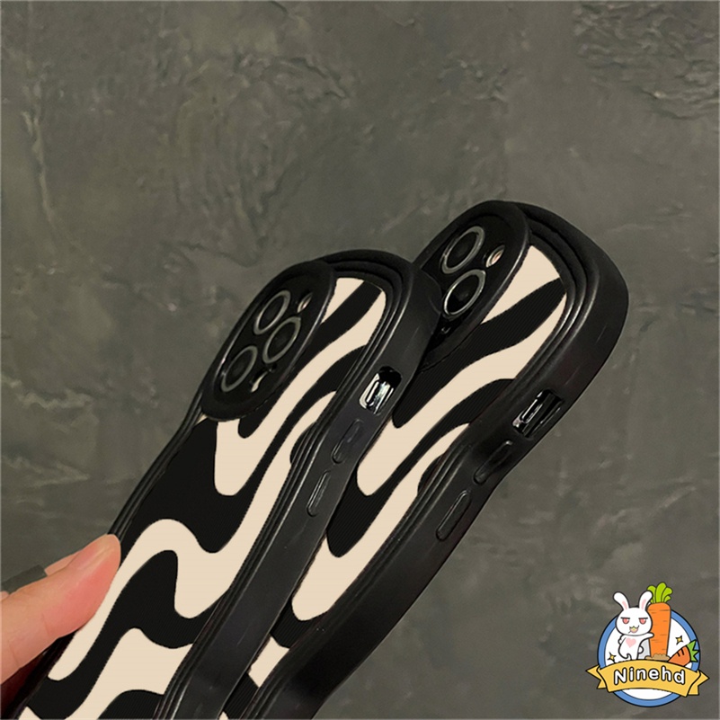 Case Pelindung Lensa Pola Zebra Gelombang Untuk Realme 10 9 Pro+ C35 C33 C31 C30 C30s C21 C21Y C25Y C25 C25s C20 C20A C17 Realme C15 C12 C11 8 8i 7i 5 5i 5s 6i C3 Narzo 50i 50A Prime Zebra Pattern Phone Case Wavy Edge Shockproof Soft Case Protective Cover