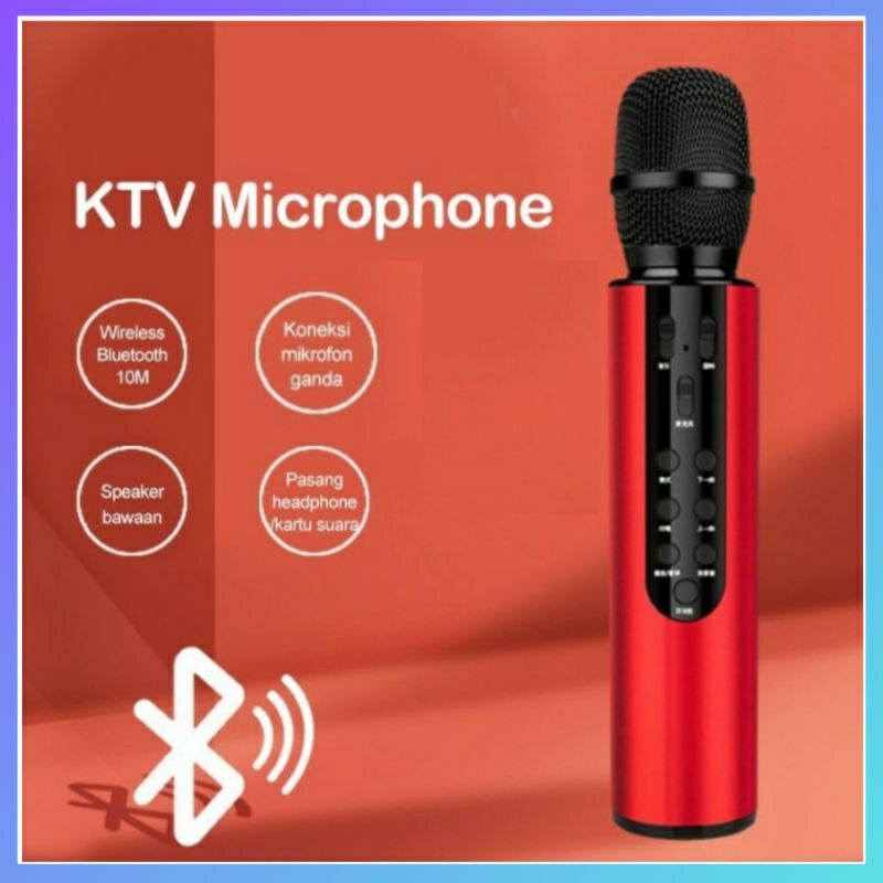 Jual Mic M6 Bluetooth Karaoke Wireless Smule Microphone Karaoke Speaker