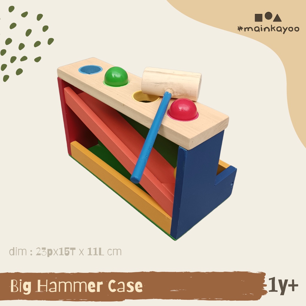 Big Hammer Case - Mainan pukul sortir montessori kayu #mainkayoo