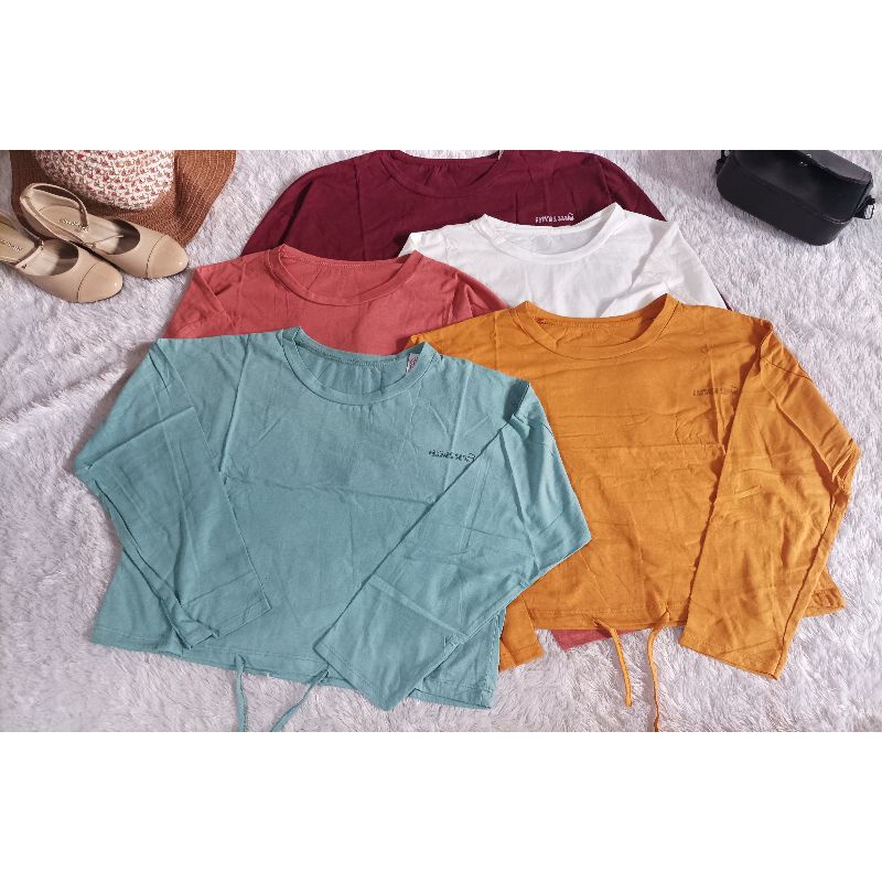 KAOS LENGAN PANJANG||CROP TOP SERUT