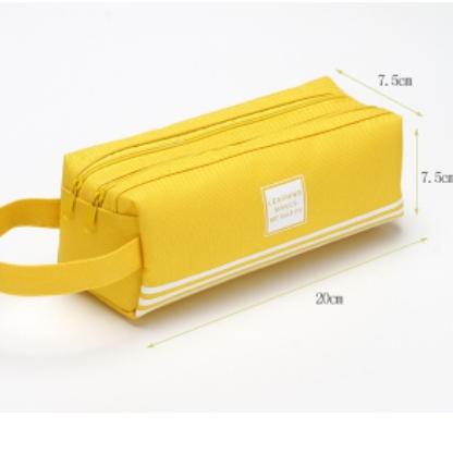 

⇁ [Grosir] Kotak Pensil Round Dual Zipper / Tepak Pencil Case Kapasitas Besar Dompet Pouch Tempat Bolpen Pen Make Up ㅑ