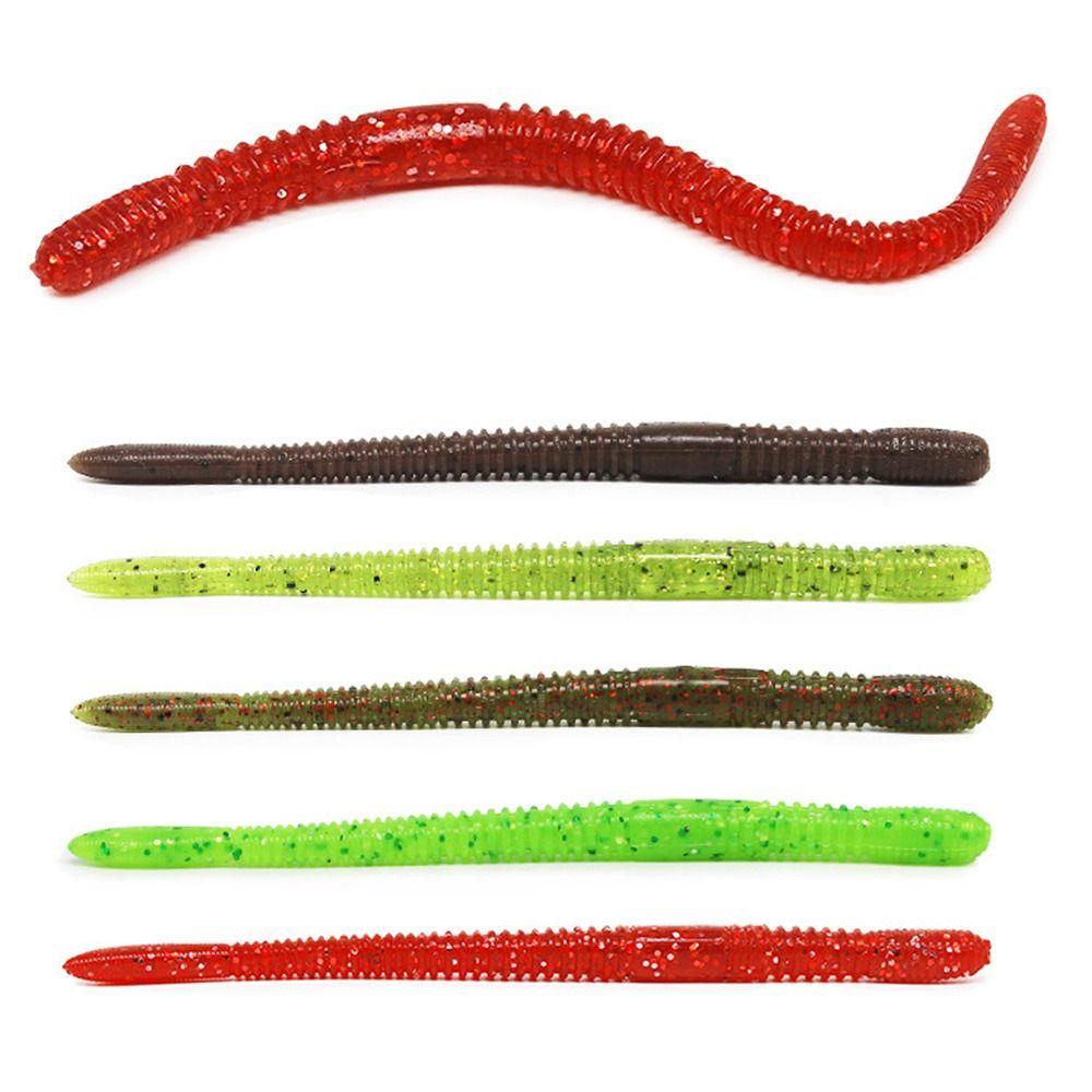 Top 10pcs Umpan Cacing Tanah Panas 115mm/4.2g Ketangguhan Yang Sangat Baik Bentuk Belatung Tackle