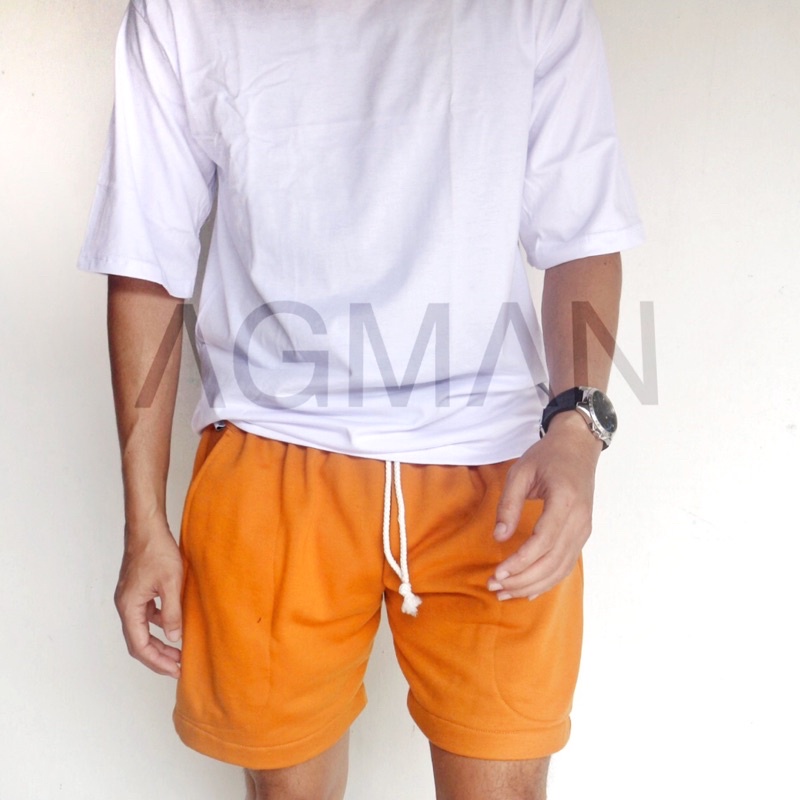 AGMAN Sweatpants Celana Pendek Fleece Boardshort Pria All Size Polos Tebal Keren