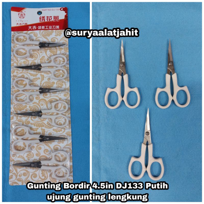 Gunting Bordir 4.5in (11cm) DJ133 Putih kwalitas bagus rp.15.000/1pcs