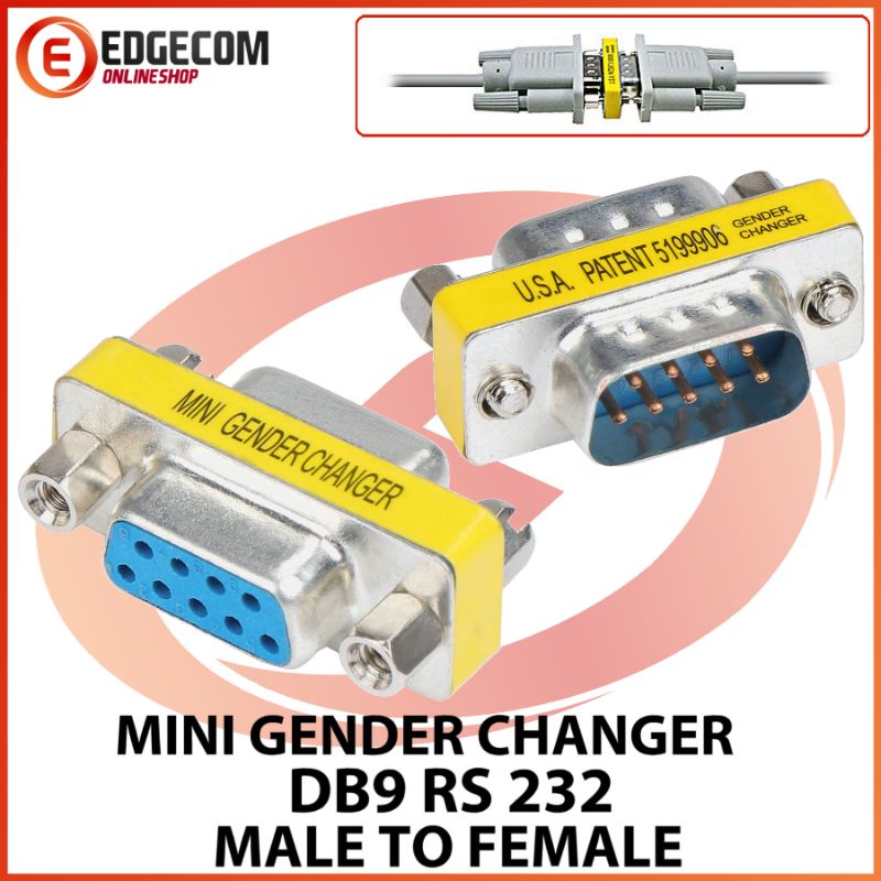 Gender / Konektor RS232 SERIAL DB9 Male to Female 9 Pin Adapter