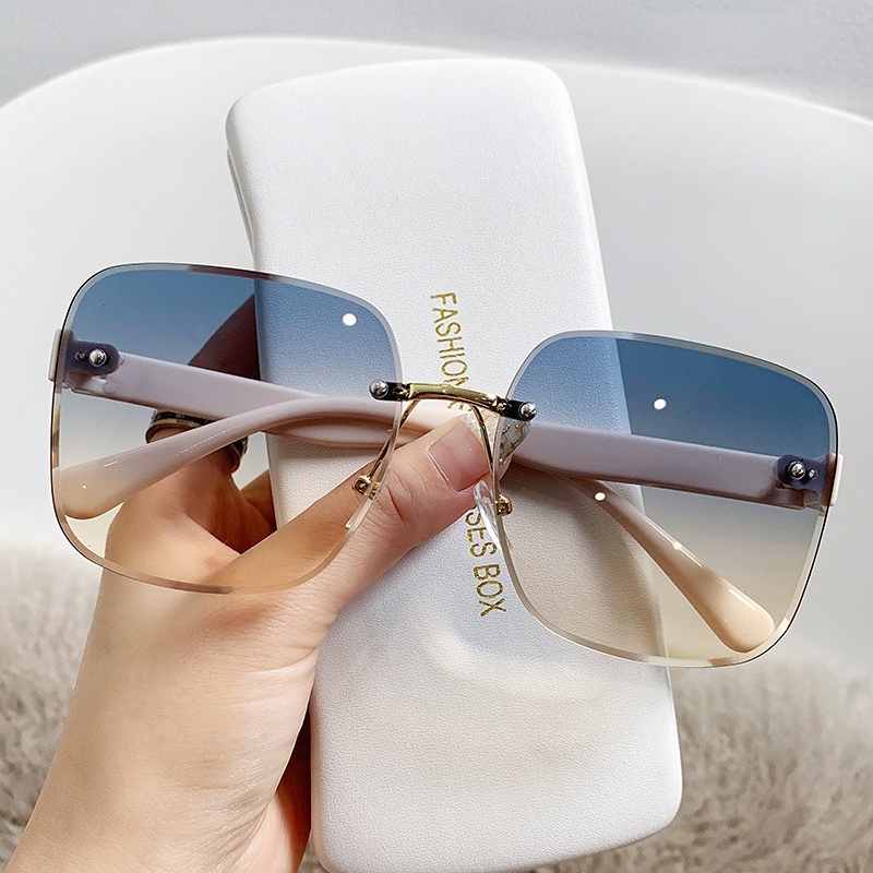Kacamata Matahari Lensa Cut Edge Gaya Retro Vintage Korea Untuk Pria Dan Wanita