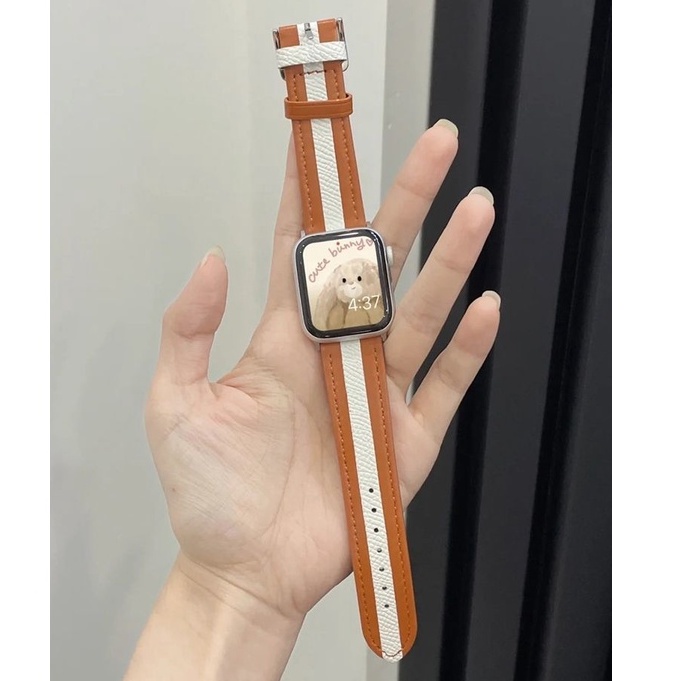 Strap iWatch bahan Kulit Premium Jam Tangan Leather Strap Band Loop for iWatch 8 7 6 5 4 3