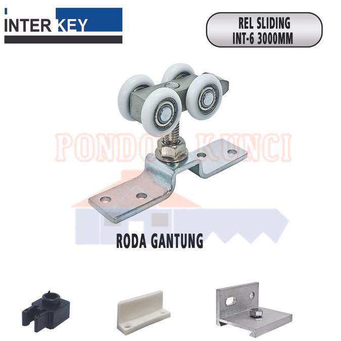 Rel Aluminium Pintu Sliding 3 Meter Interkey Rel Pintu Geser