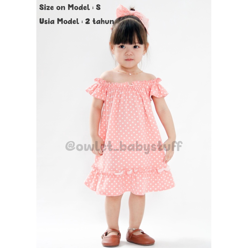 owlet-dress polkadot / dress anak perempuan/ dress anak / midi dress