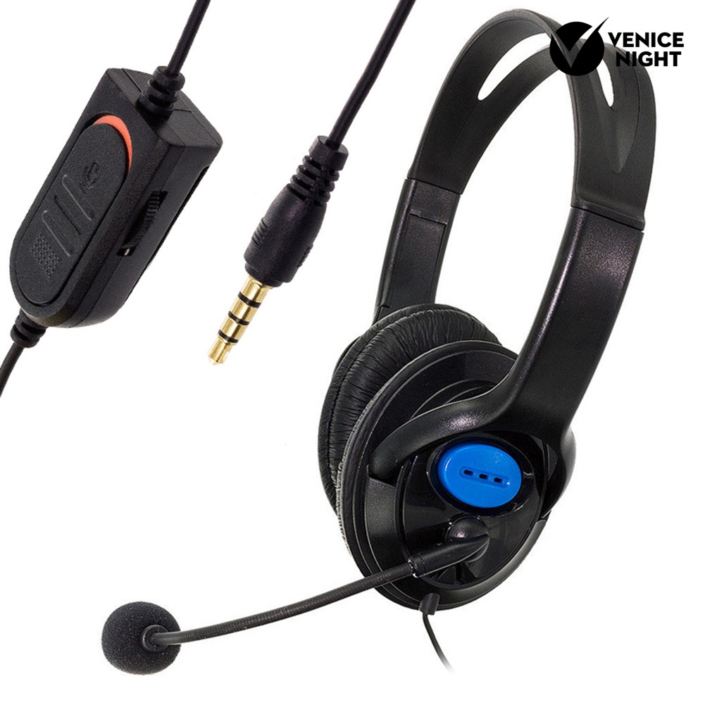 (VNEP) (Berkabel) Headset Gaming Peredam Kebisingan Headphone dengan Mikrofon untuk Sony PS4