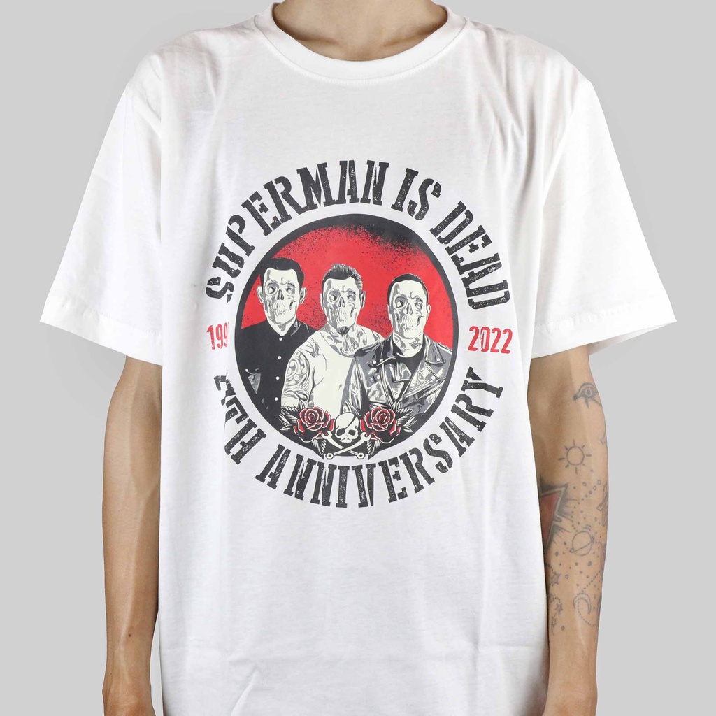 Metalgear merch Tshirt Superman Is Dead - 27Th White Katun S-3XL Kaos pria Original 100%