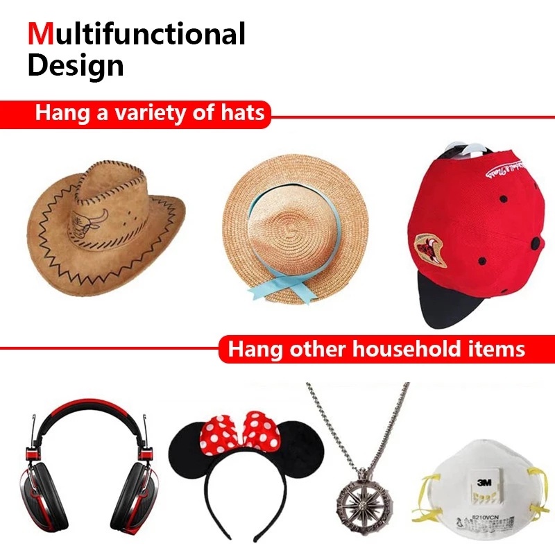 10pcs / Set Kait Gantungan Topi Baseball / Kalung / Pintu / Lemari Multifungsi Bahan Plastik