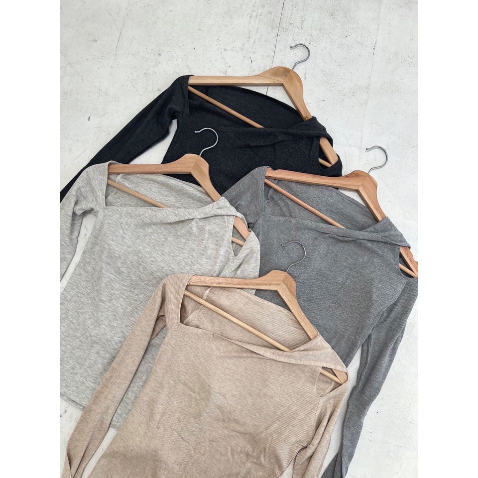 ASOKA Faye Top 2154 - Korean Knit - Long Sleeve Wanita - Slimfit Tshirt