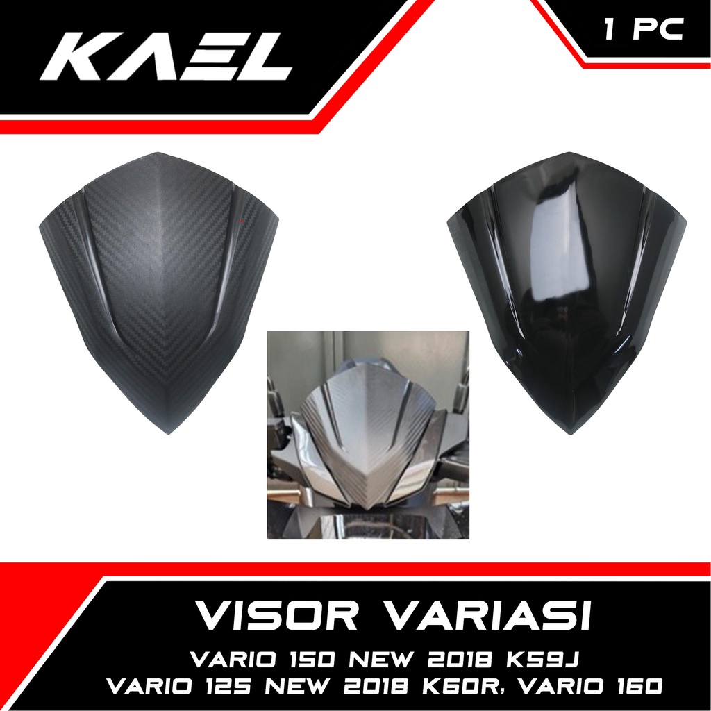 Visor Variasi Honda Vario 150-125 New 2018/Vario 160 K2S CBS Carbon-Hitam Windshield-Windshild-Winsil-Windsild-Windsil-Windshil-Winsild