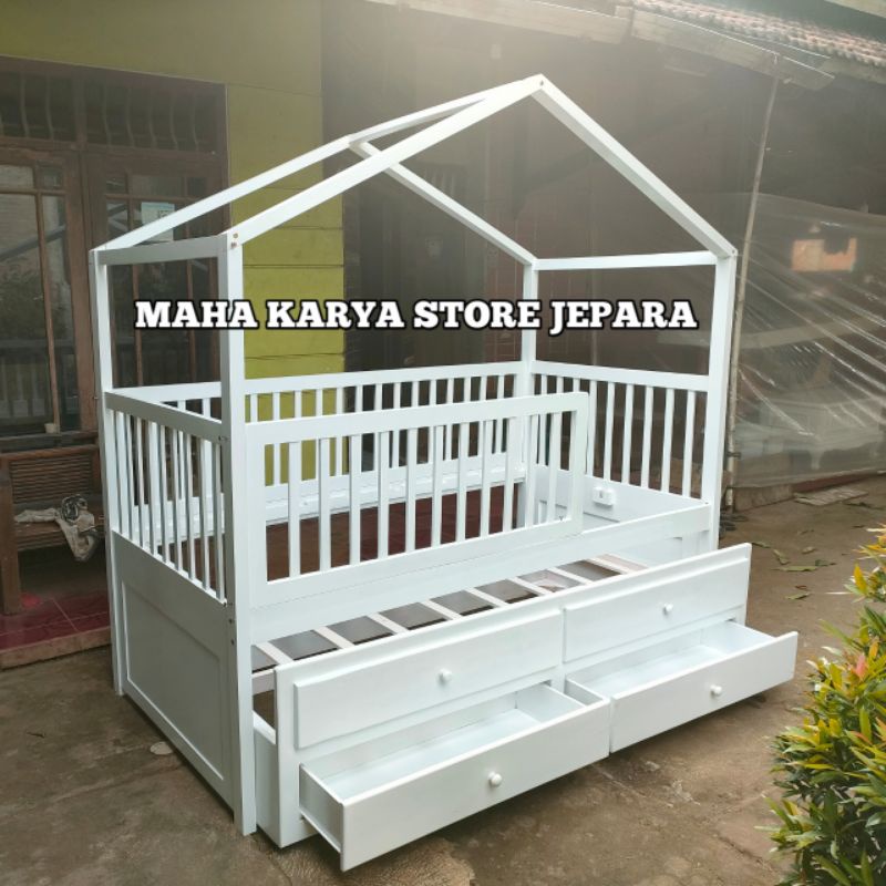 DIPAN ANAK CUSTOM 100X200 SORONG DAN 2 LACI MINIMALIS DUCO REAL PICT