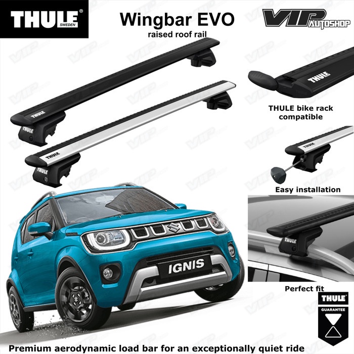 Suzuki IGNIS GX Thule CrossBar Wingbar EVO  Footpack Raised Roof Rail Cross Bar