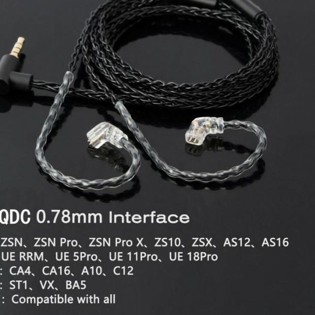 JCALLY JC08S With Mic KABEL UPGRADE for KZ ZSN Pro X KZ DQ6 KZ EDX Pro - Pin B /Dual Pin, No Promo