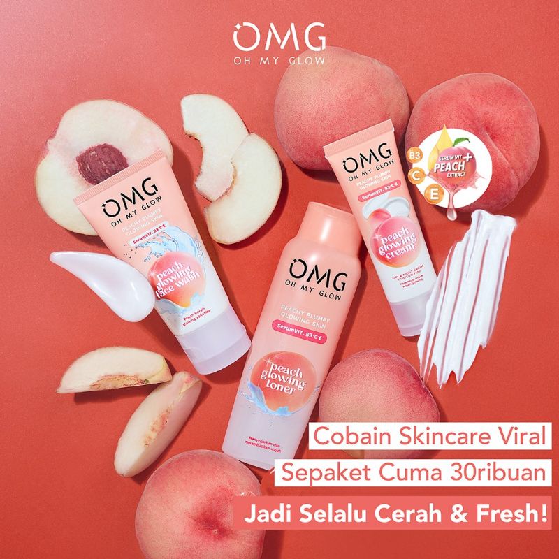 OMG OH MY GLOW Skincare Series Paket Hemat (Face Wash | Toner | Serum | Moisturizer)