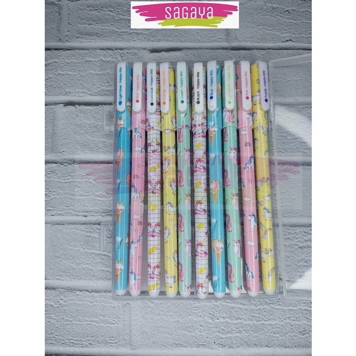 

{{{{{{] pulpen gel motif karakter 1 set isi 10