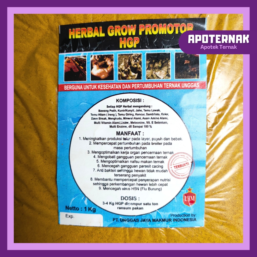 HERBAL GROW PROMOTOR 1 kg | Meningkatkan Pertumbuhan Ruminansia dan Unggas | HGP