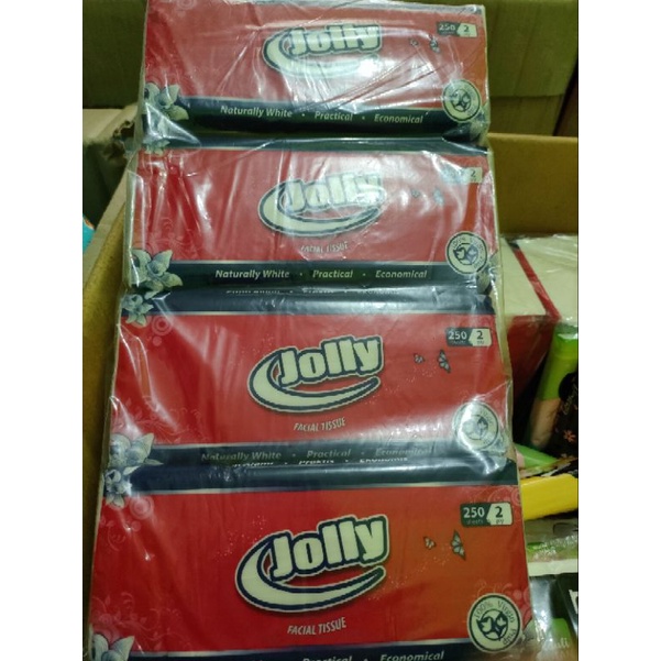 Tissue nice 180 sheets 2ply dan Jolly 250 sheets