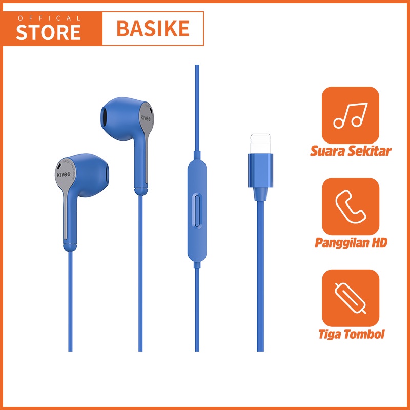 BASIKE Headset Gaming Music In Ear Earphone Lightning Type C Jack for Samsung vivo xiaomi OPPO