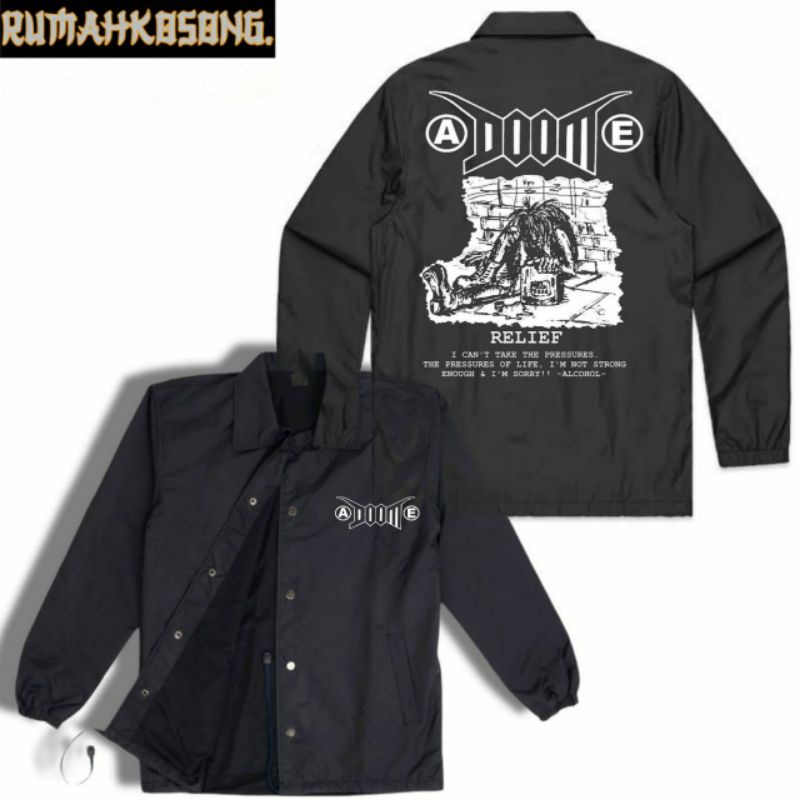 COACH Jaket Band DOOM Pria wanita dewasa Coach Jacket hitam JAPAN oversize lokal / Windbreaker Inggr