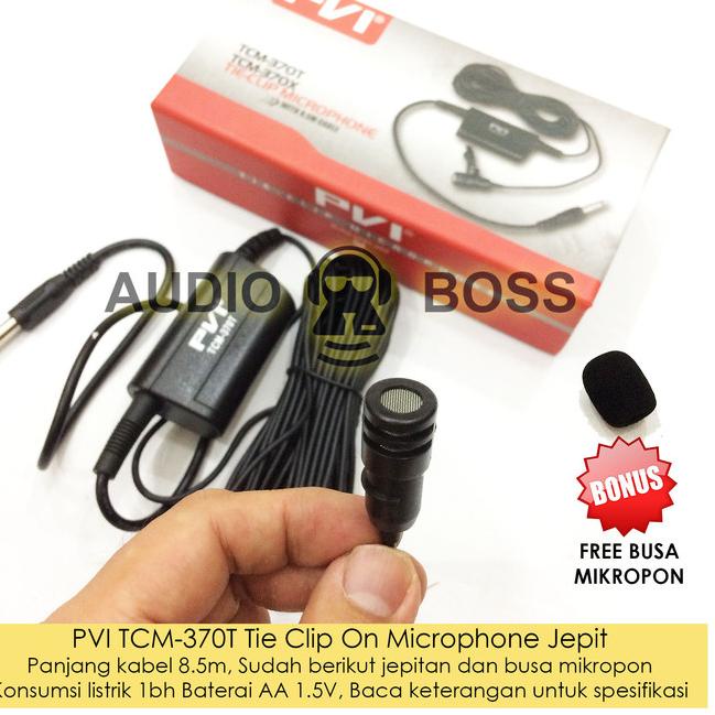 PVI TCM-370T Tie Clip On Mic Mik Microphone Mikrofon Jepit Kabel